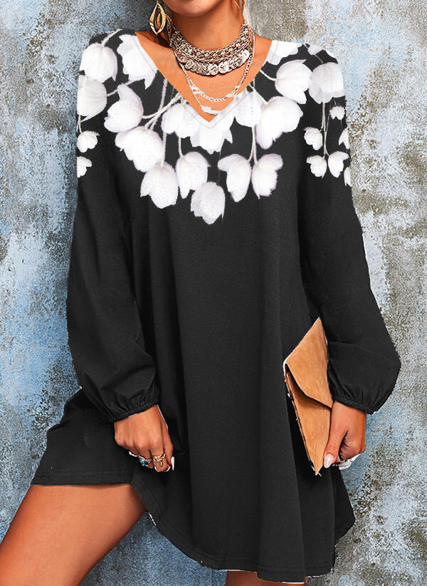 Women's V-Neck Tunic Dress Mune Fashion