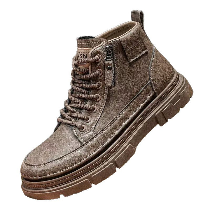 Men's chunky boots with zipper, padded shaft and profiled sole Mune Fashion
