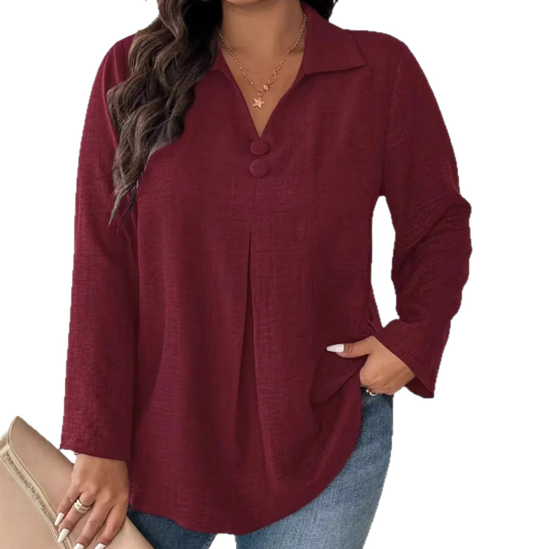 Women's Elegant Long Sleeve Shirt with Button Details