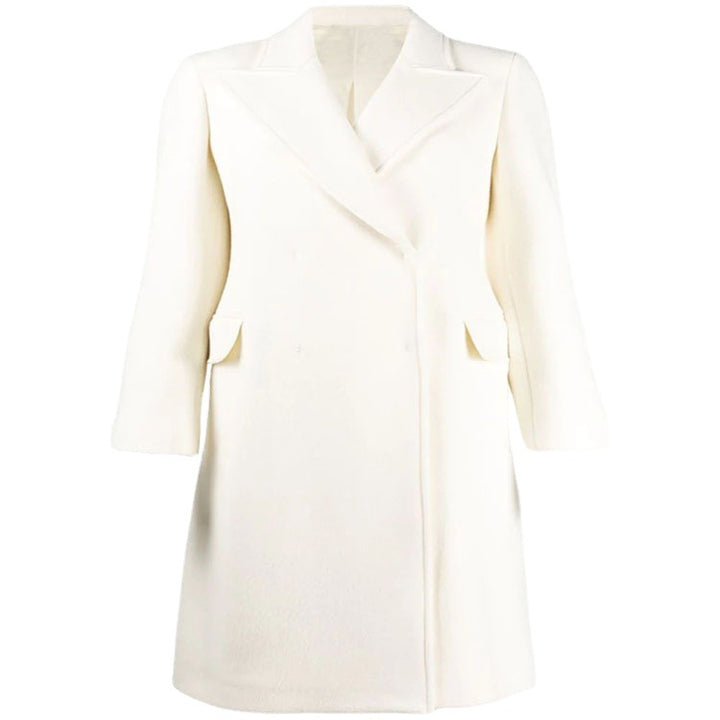 Women Clean-Cut Long Coat with Slightly Dropped Lapels and Clear Tailoring Silhouette Mune Fashion