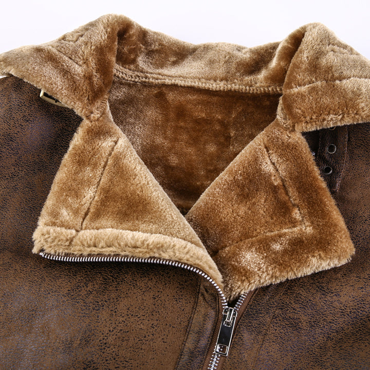 Men's Fashionable Biker Jacket with Teddy Lining Mune Fashion