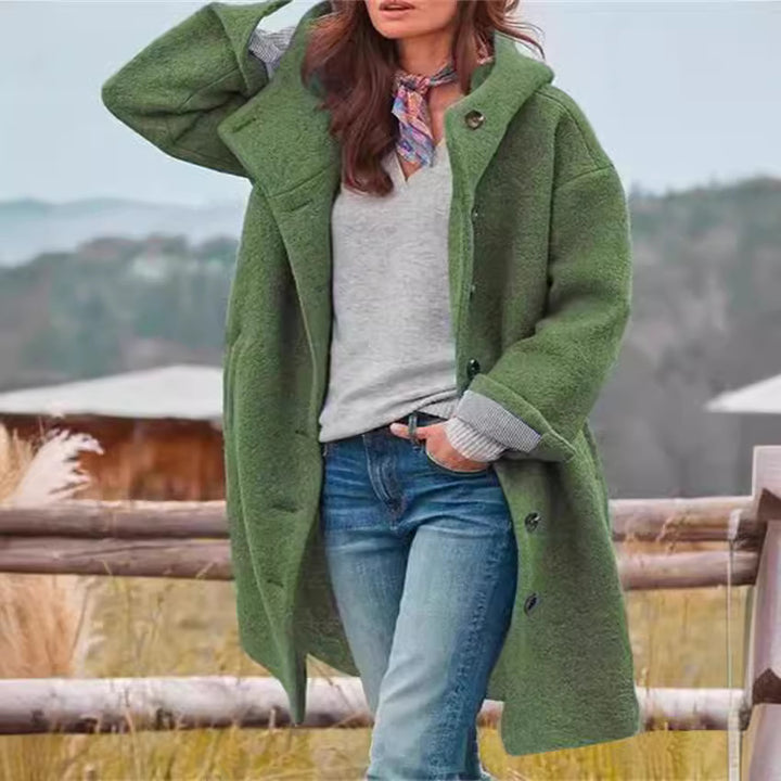 Women Oversize Teddy Coat with Button Placket and Large Lapels Mune Fashion