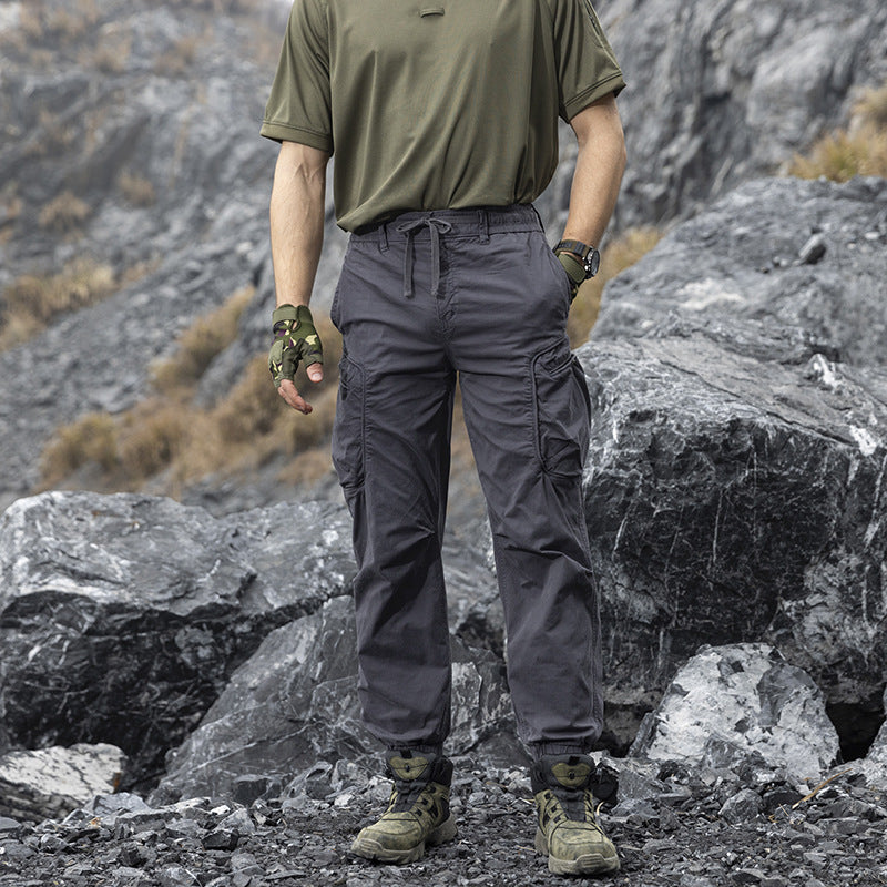 Men's Lightweight Trekking Cargo Pants in Jogger Cut with Elastic Ankle Closure and Multifunctional Side Flap Pockets Mune Fashion