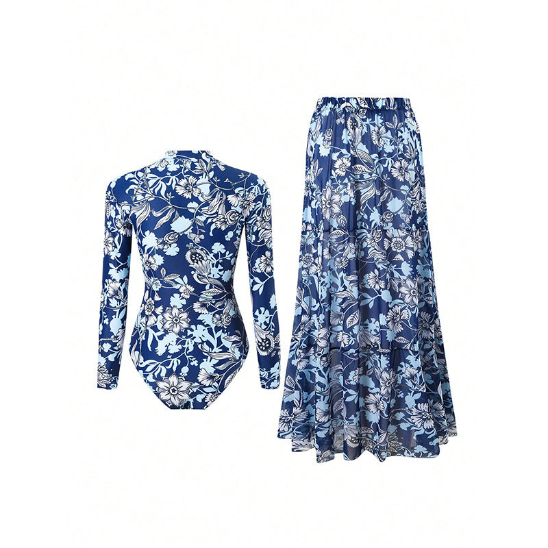 Women's swimsuit with long sleeves and matching maxi skirt Mune Fashion