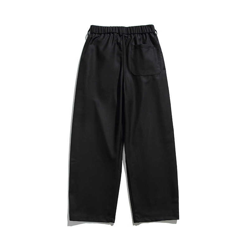 Men's wide pleated pants with elastic drawstring waistband and cropped cut Mune Fashion