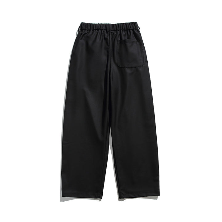 Men's wide pleated pants with elastic drawstring waistband and cropped cut Mune Fashion