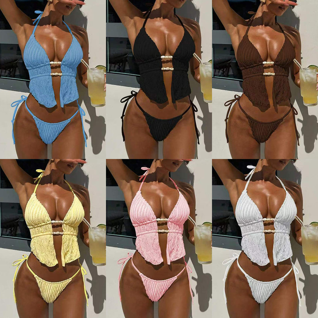Women's bikini set with creative ruffle details and elegant ties Mune Fashion