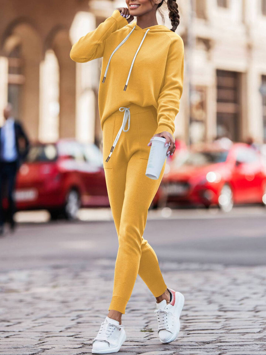 Women Casual Hoodie and Slim-Fit Jogging Pants Set Drune