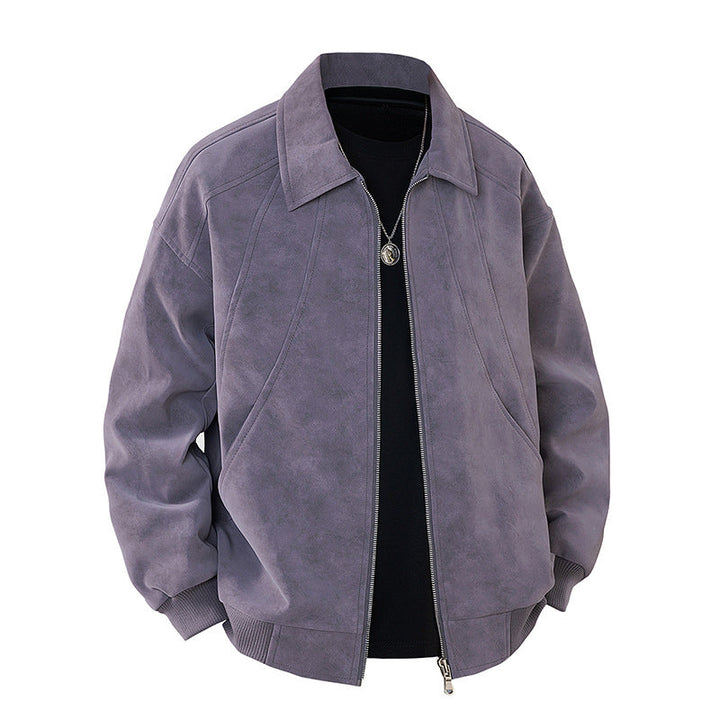 Men's Elegant Suede Jacket with Structured Cut Mune
