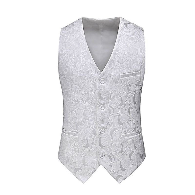 Men's jacquard vest with ornamental structure, pointed hem and satin back Mune Fashion
