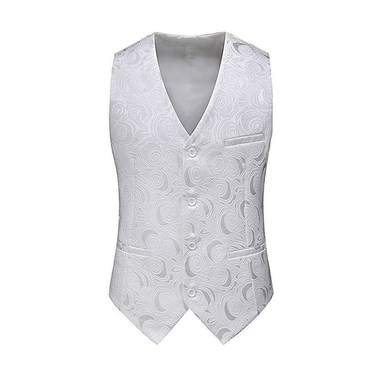 Men's jacquard vest with ornamental structure, pointed hem and satin back Mune Fashion