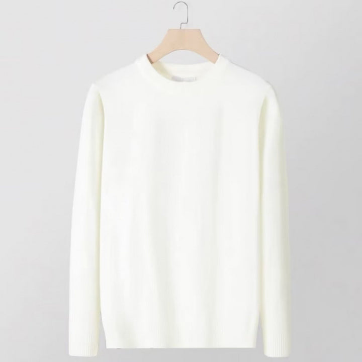 Men's fine crew neck sweater made of cotton blend with light texture and slim fit Mune Fashion