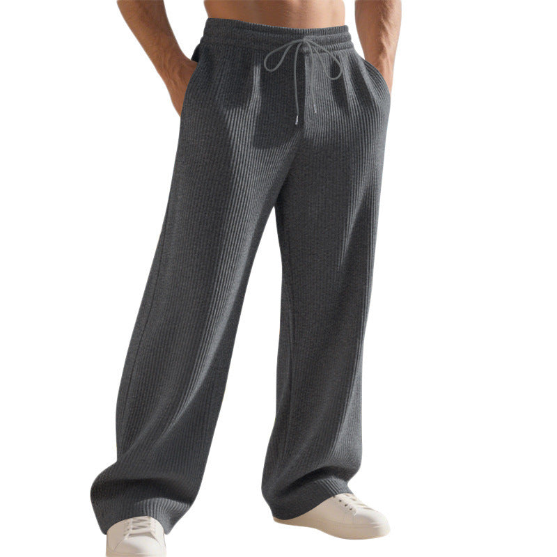 Men's Relaxed-Fit Knit Jogging Pants with Fine Rib Structure Mune Fashion