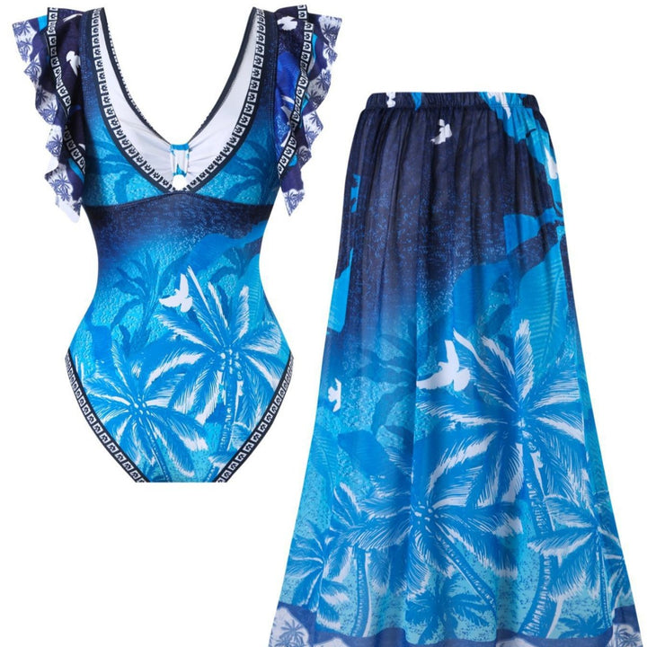Women's Beach Swimsuit with Wrap Skirt Mune Fashion