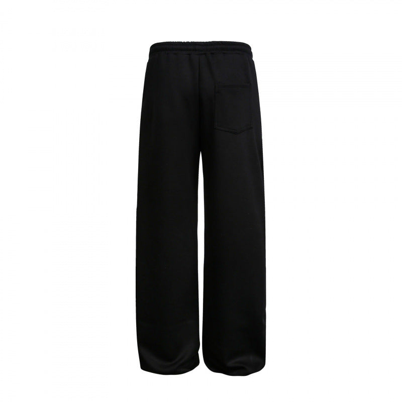 Women's Loose High-Waist Relaxed Sweat Pants with Drawstring and Decorative Seam Lines Mune Fashion