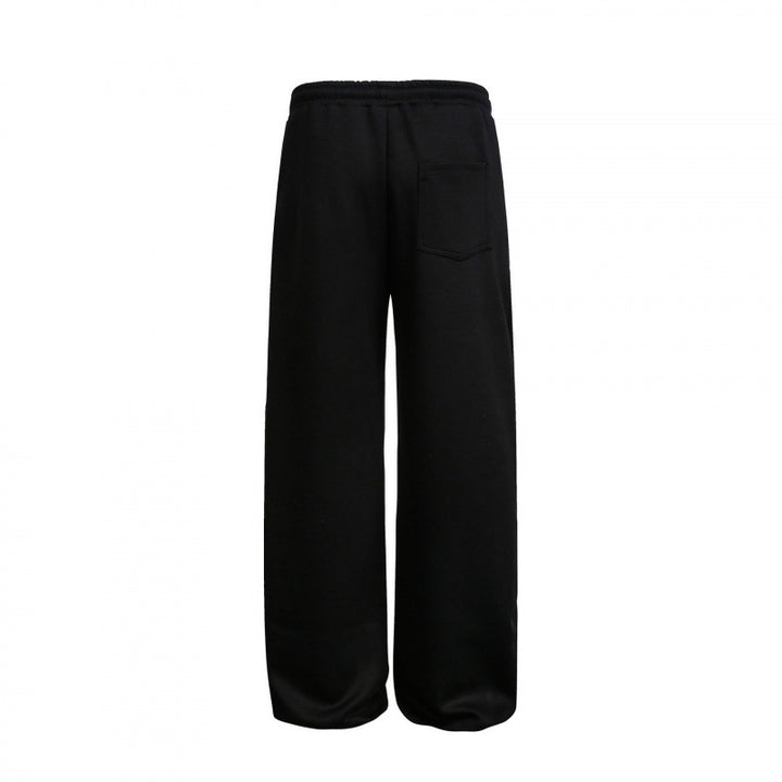 Women's Loose High-Waist Relaxed Sweat Pants with Drawstring and Decorative Seam Lines Mune Fashion