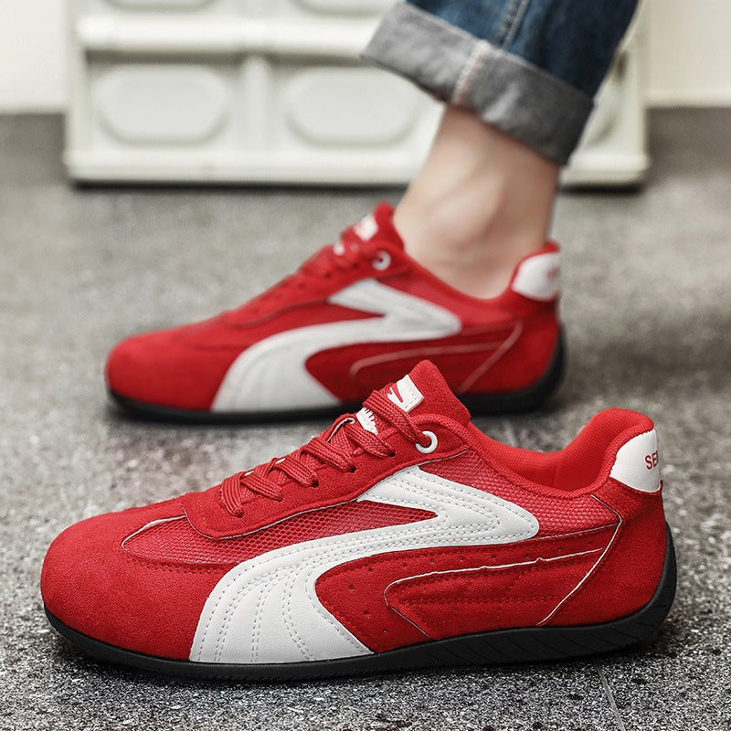 Women's retro-inspired suede sneakers with breathable mesh inserts and non-slip rubber sole Mune Fashion