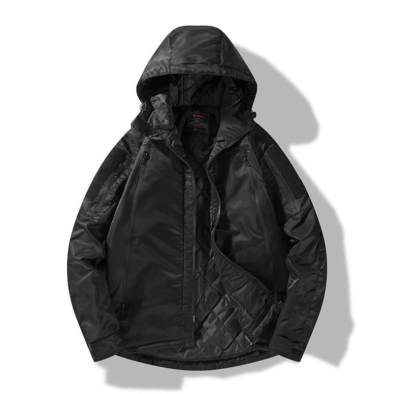 Men's quilted tactical winter jacket with hood and water-repellent outer material Mune Fashion