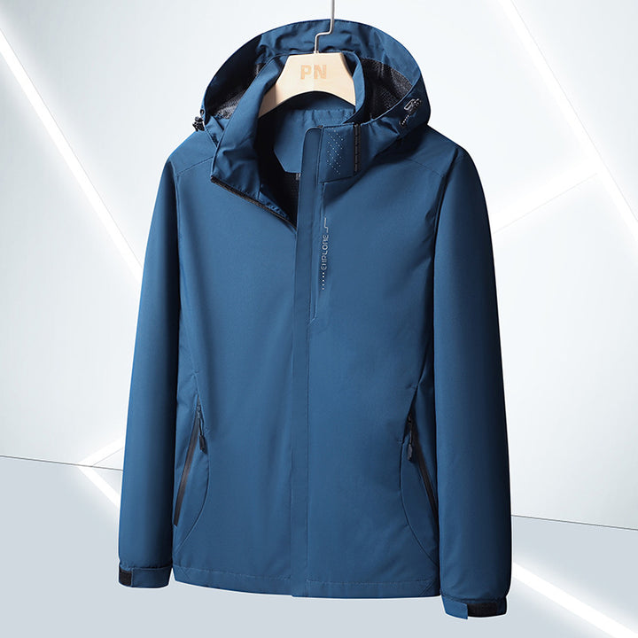 Men's Lightweight Softshell Functional Jacket with Breathable Mesh Lining and Adjustable Hood Mune Fashion