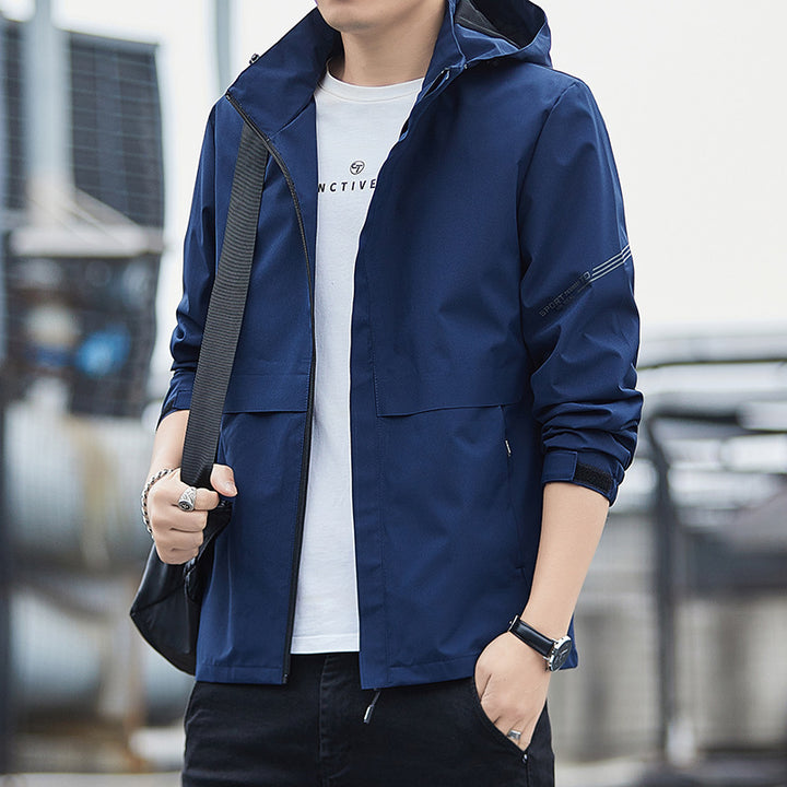 Men's Sporty Transitional Jacket with Adjustable Hood Mune Fashion
