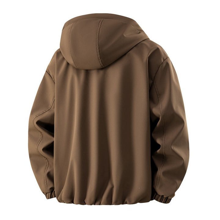 Men's Minimalist Tech Hooded Jacket with Matte Surface, Drawstring & Hidden Zipper Pockets Mune Fashion