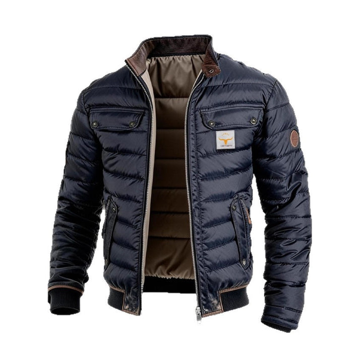 Men's quilted jacket with stand-up collar, padded thermal lining and chest pockets Mune Fashion