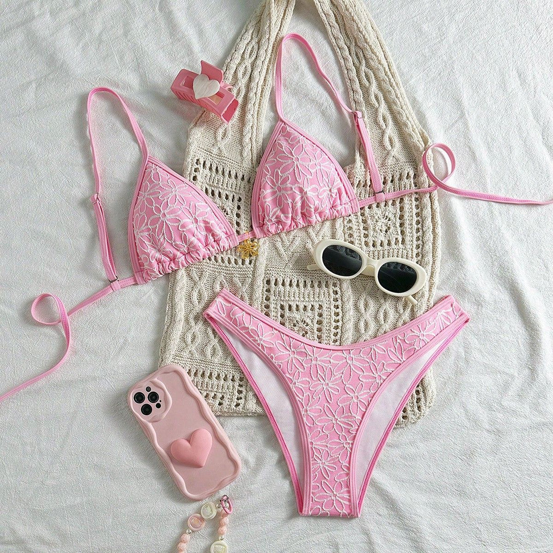 Women Flower-Decorated Bikini Set Mune Fashion