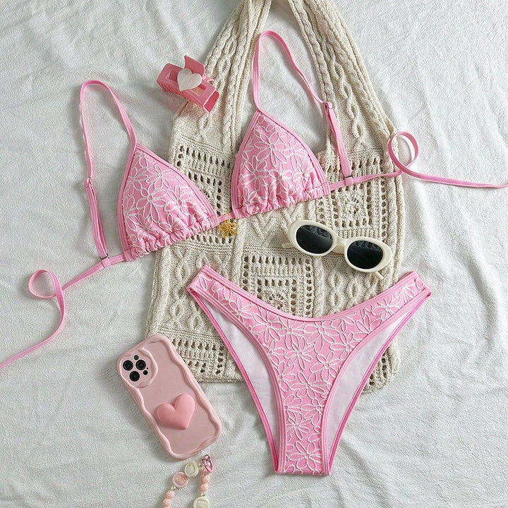 Women Flower-Decorated Bikini Set Mune Fashion