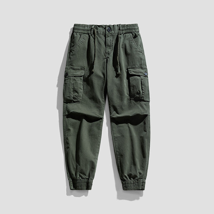 Men's Urban Utility Cargo Jogger with Elastic Comfort Waistband, Drawstring and Flap Multi-Pockets Mune Fashion