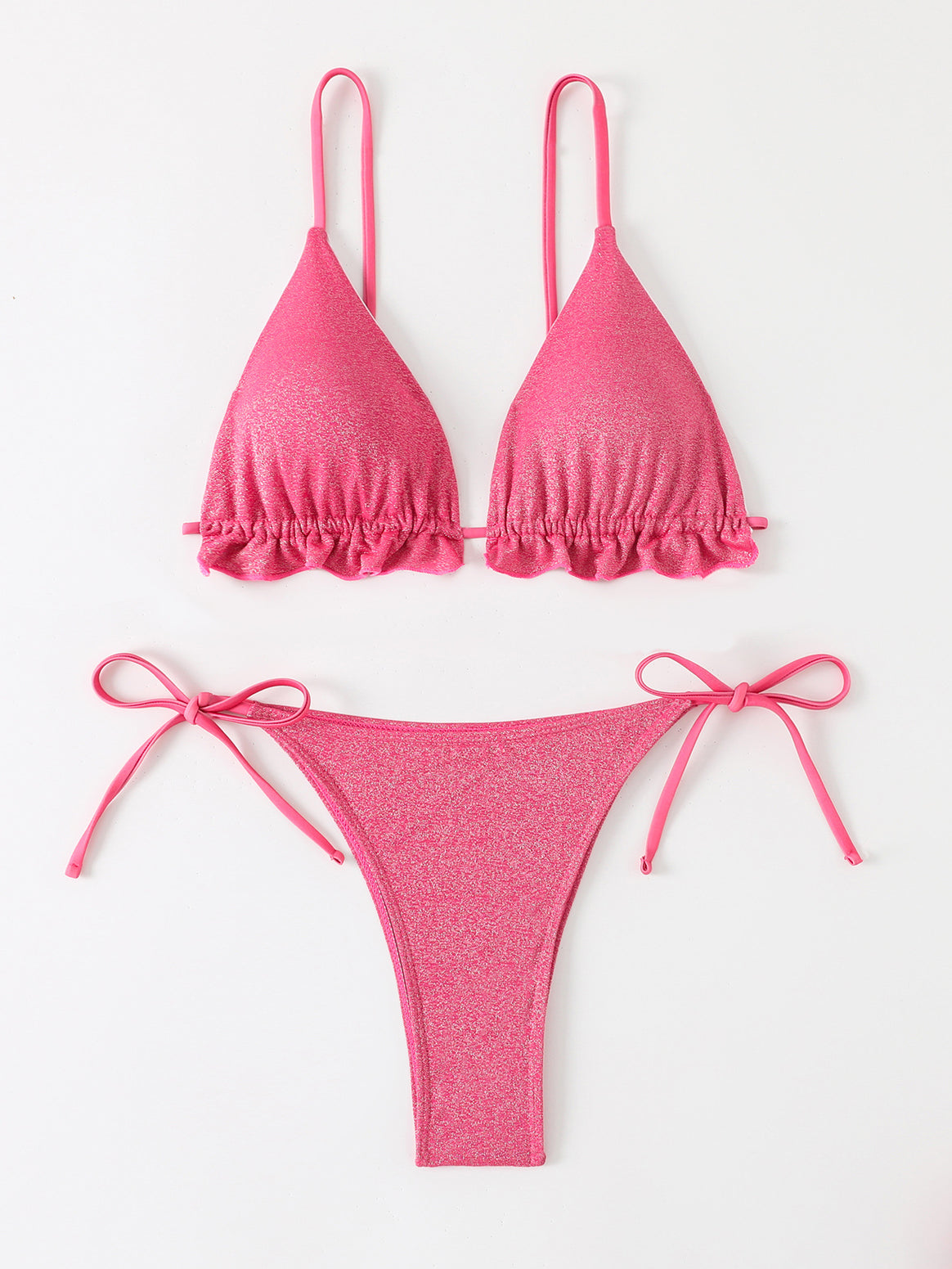 Women bikini set with sparkling ruffle details and adjustable straps Mune Fashion
