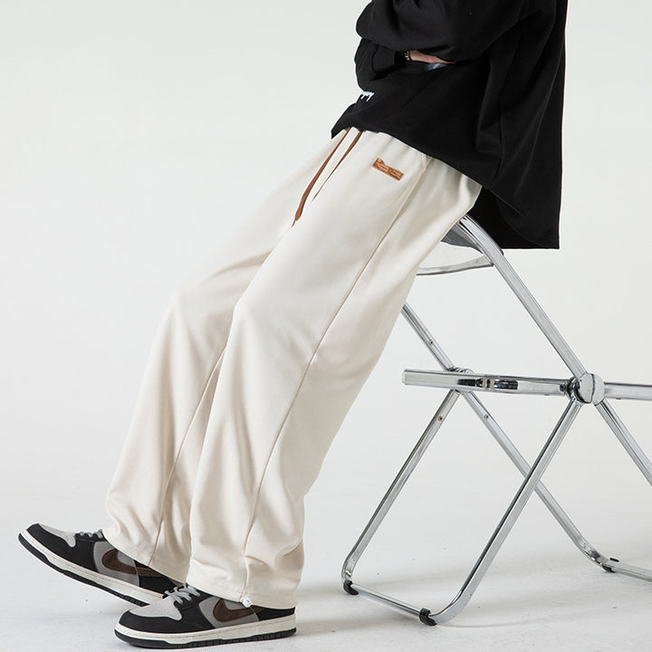 Men's Lounge Jogging Pants in Oversized Street Style with Extra Wide Leg and Drawstring Mune Fashion