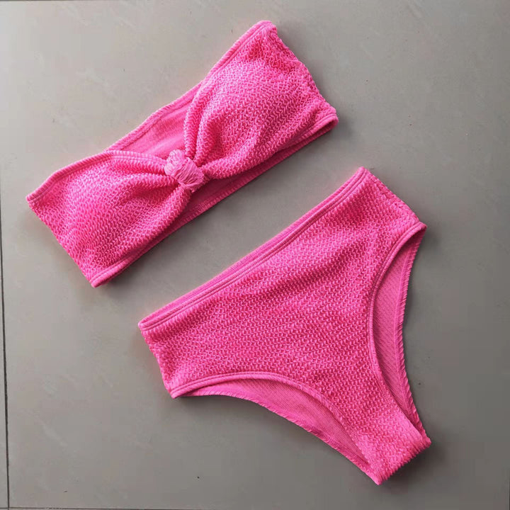 Women's bandeau bikini set with knot-free top and comfortable bottoms Mune Fashion