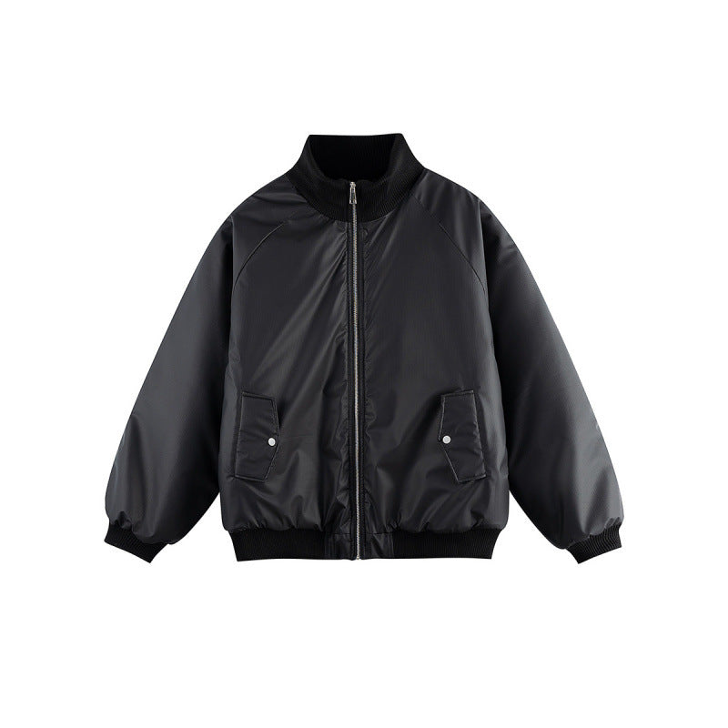 Unisex Boxy Transition Bomber Jacket with Stand Collar and Flap Pockets Mune Fashion