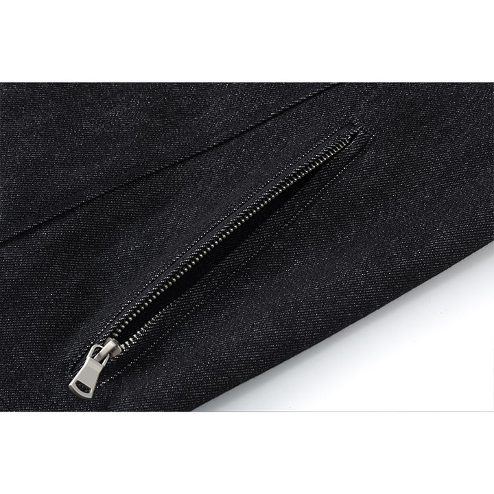 Men's Boxy Over Jacket with Vintage Denim Look, full-length Metal Zipper and side Zipper Pockets Mune Fashion