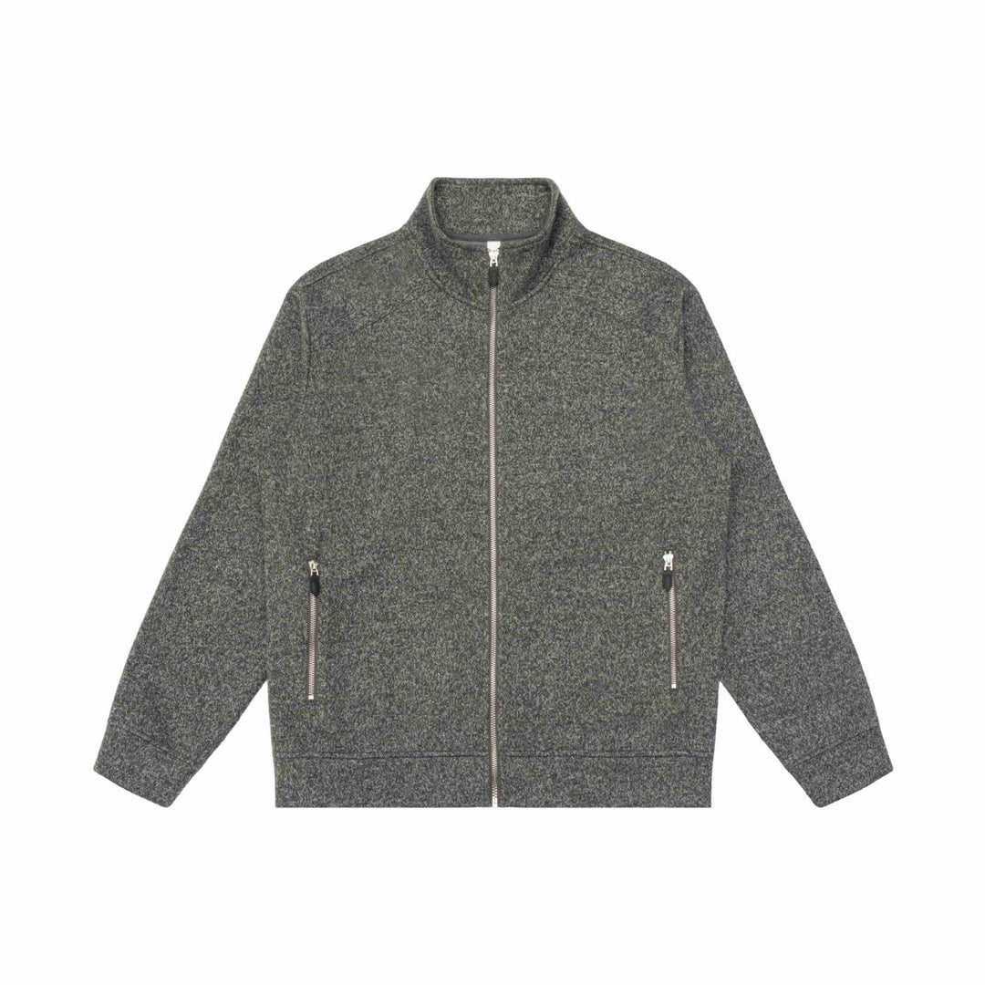 Women's zip jacket made of mottled teddy fleece with stand-up collar and zip pockets Mune Fashion