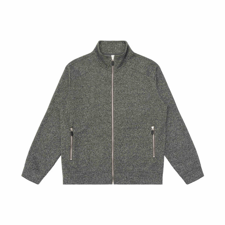 Women's zip jacket made of mottled teddy fleece with stand-up collar and zip pockets Mune Fashion