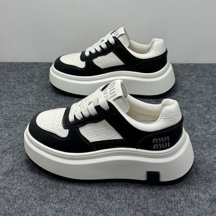 Women's Stylish Platform Sneakers made of durable leather with a minimalist design Mune Fashion