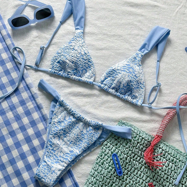 Women Lace Triangle Bikini Mune Fashion