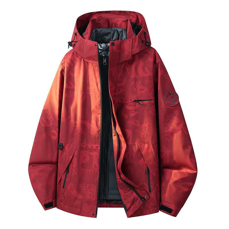 Men's waterproof three-layer hardshell jacket with adjustable hood, welded seams & multifunction pockets Mune Fashion