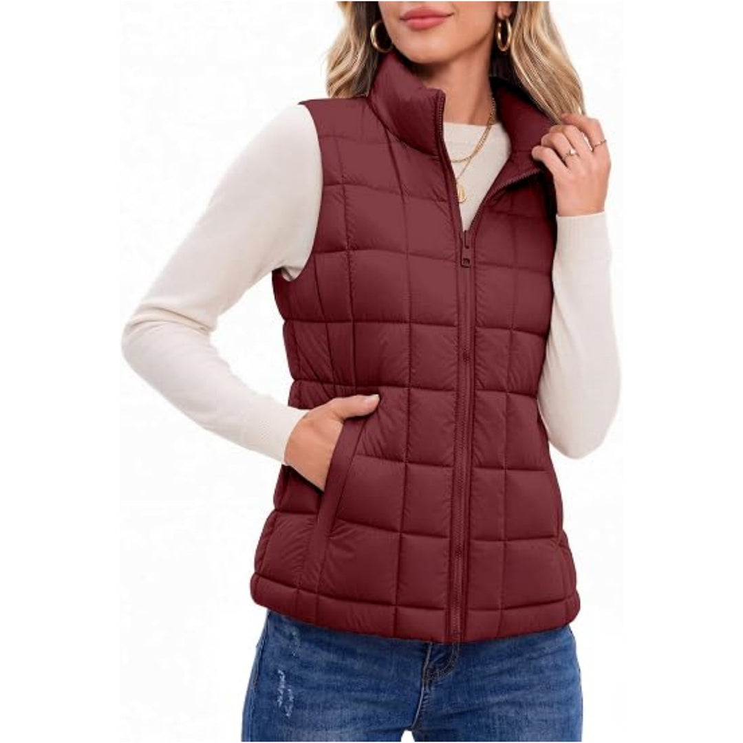 Women's quilted thermal vest with stand-up collar and zip Mune Fashion