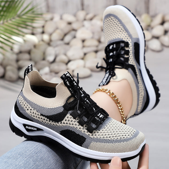 Women's nan sock-like platform sneakers with breathable knit upper and cushioning EVA sole Mune Fashion