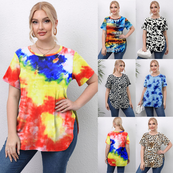 Women's casual T-shirt with modern tie-dye design Mune Fashion