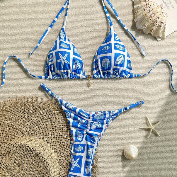 Women's Triangle Bikini with Maritime Design Mune Fashion