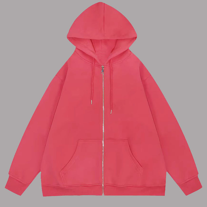 Unisex casual hoodie jacket with sturdy metal zipper double-layered hood and deep kangaroo pockets Mune Fashion