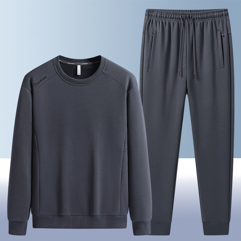 Men's Comfortable Microfleece Training Set with Round Neck Sweatshirt & Tapered Jogging Pants Mune Fashion