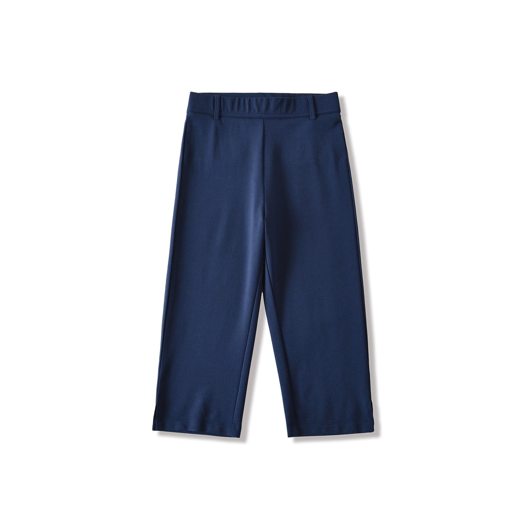 Women's high-waisted capri stretch pants with a slim silhouette and leg slit Mune Fashion