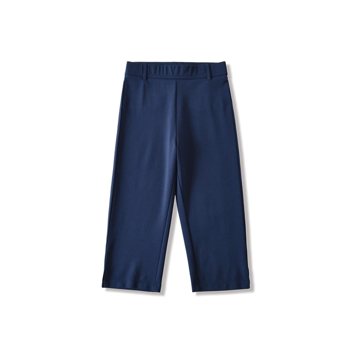 Women's high-waisted capri stretch pants with a slim silhouette and leg slit Mune Fashion