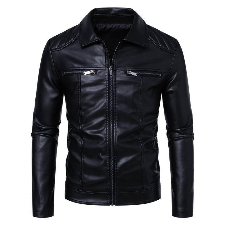 Men's Fashion Leather Jacket with Shoulder Pads Mune Fashion