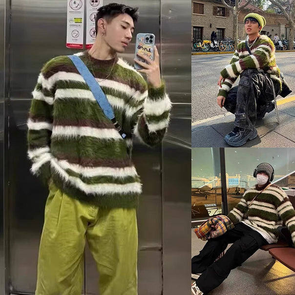 Men's Fashionable Knit Sweater with Coarse Texture Mune Fashion