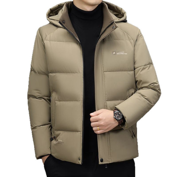 Men's padded stand-up collar jacket with water-repellent surface and zippered pockets Mune Fashion